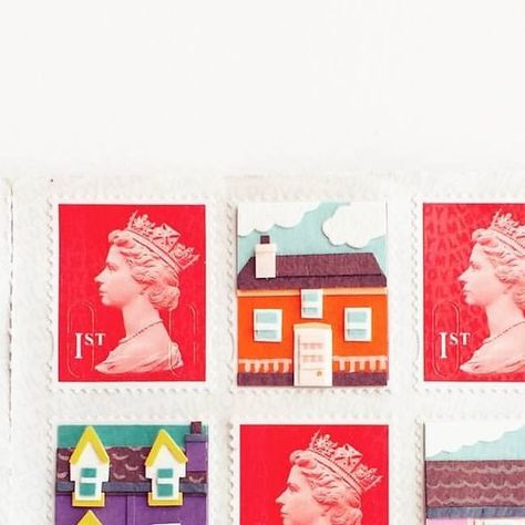 Laura K Sayers, Illustrator on Instagram: "Big thanks for all the recent tiny stamp love 🙏 I found this first photo of these wee houses I made back in art school in 2015/16 which is maybe where they started out… I really cannot remember why I made them but I know I’ve always been drawn to small things! Last year they became a nice way to reuse some small paper cut pieces from past illustration projects but more recently I’ve been working on them as little pieces in their own right, so I’m hoping to have more to share with you soon! I have a pile of small vintage frames for them too, so the newbies will be for sale first in Edinburgh at @teagreenevents market on the 23rd and 24th of August and then I’ll add any to my sh📮p very soon. Here’s a quick collection of the stamp sitch so far… wha Past Illustration, Illustration Projects, Big Thanks, Illustrators On Instagram, Small Things, Paper Cut, Vintage Frames, Pin Collection, First Photo