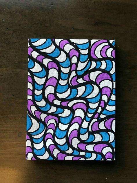 Small Drawing Ideas, Sharpie Drawings, Trippy Patterns, Small Drawing, Trippy Drawings, Psychadelic Art, Trippy Painting, Hippie Painting, Cute Canvas Paintings