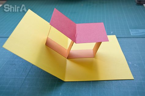 Pop-up tutorial #3: “Table-Top” or “Floating Plane” Technique Origami Templates, Tarjetas Pop Up, Bookbinding Tutorial, Paper Engineering, Paper Pop, Green Box, Interactive Cards, Up Book, Pop Up Book