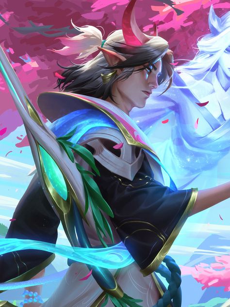 Spirit Blossom Aphelios, League Of Legends Universe, Spirit Blossom, Akali League Of Legends, Champions League Of Legends, League Of Legends Characters, Splash Art, Lol League Of Legends, Naruto Art