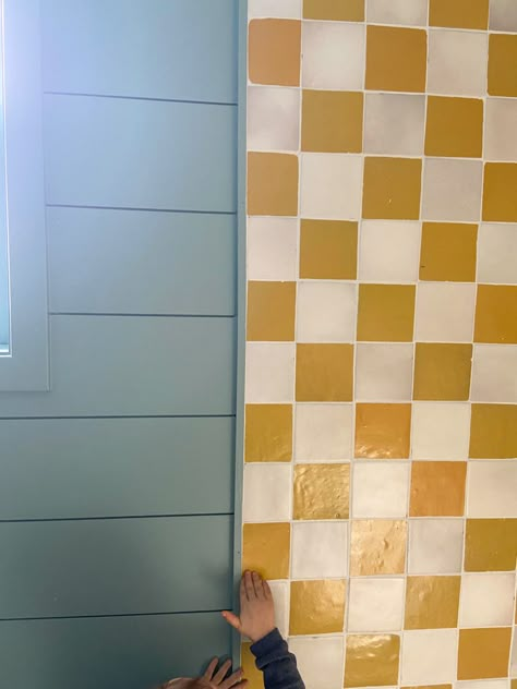 Checkerboard Tile Backsplash, Checkerboard Backsplash Kitchen, Checkerboard Kitchen Tile, Checkered Tiles Kitchen, Checkerboard Splashback, Checkerboard Shower Tile, Checkerboard Backsplash, Checkered Backsplash, Farrow And Ball Dix Blue