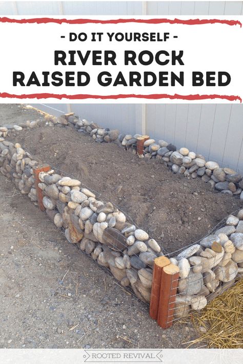 Culvert Garden Beds, River Rock Raised Garden Bed, River Rock Garden Bed, Raised Garden Beds With Rocks, Rock Wall Garden Bed, Rock Raised Garden Beds, Raised Rock Garden Beds, Repurposed Garden Beds, Rock Garden Beds