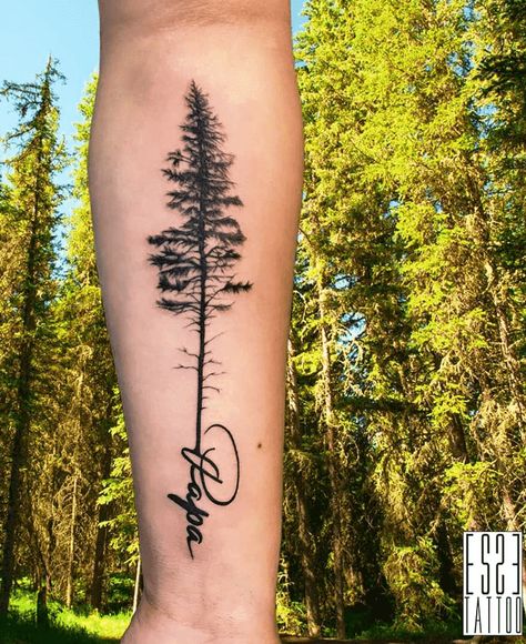 Wrist Tree Tattoo, Tattoo Hummingbird, Evergreen Tree Tattoo, Tree Roots Tattoo, Tree Tattoo Meaning, Tattoo Side, Pine Tattoo, Roots Tattoo, Tattoo Son