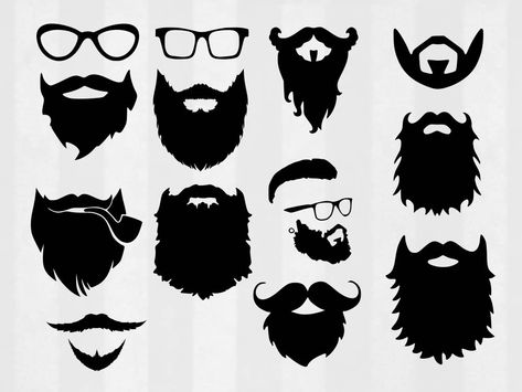 Cartoon Mustache, Beard Clipart, Mustache Template, Beard Silhouette, Beard Logo Design, Beard Cartoon, Beard Svg, Beard Images, Beard Cuts