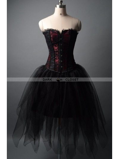 Goth Dresses Short, Gothic Dress Short, Red And Black Fashion, Red Gothic Dress, Gothic Corset Dresses, Goth Prom Dress, Goth Wedding Dresses, Gothic Prom, Gothic Prom Dress