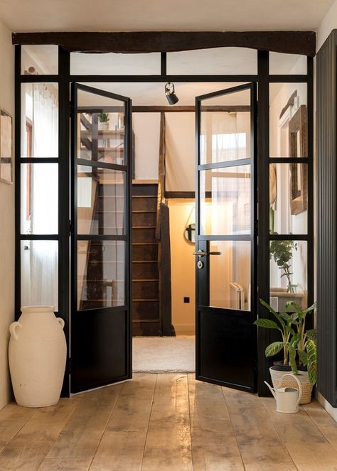 Internal Doors Internal Doors Modern, Internal Door Frames, Aluminum Doors, Door Dividers, Internal French Doors, Black View, Internal Glass Doors, Half Doors, Glass Doors Interior