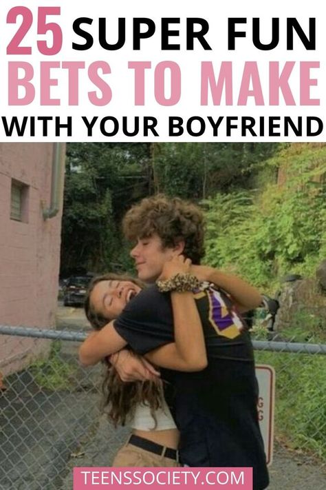 25 super fun bets to make with your boyfriend Good Bets To Make With Your Boyfriend, Bets With Boyfriend Ideas, Bet Ideas For Couples Fun, Fun Bets For Couples, Fun Activities With Boyfriend, Trends To Do With Your Boyfriend, Fun Activities To Do With Boyfriend, Funny Bets To Make, Nice Things To Do For Your Boyfriend