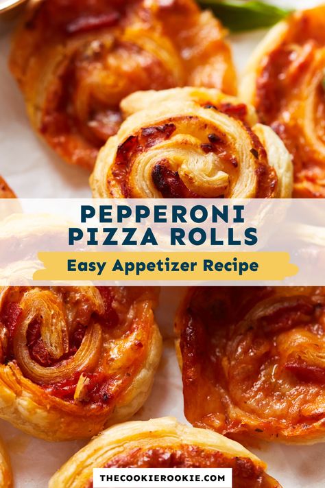 Pepperoni Appetizers, Pepperoni Pinwheels, Pepperoni Rolls Recipe, Pepperoni Pizza Puffs, Pizza Rolls Recipe, Pepperoni Pizza Rolls, Puff Pastry Pizza, Homemade Pizza Rolls, Homemade Pepperoni Pizza