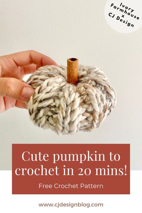 Crochet Pumpkin With Cinnamon Stick, Chunky Crochet Pumpkins Diy, Crochet Pattern Pumpkin Free, Crochet Pumkins Free, Beginner Crochet Pumpkin, Easy Pumpkin Crochet Pattern Free, Crochet Pattern Pumpkin, Free Crochet Pumpkin Pattern Easy, Crochet Pumpkin Free Pattern Chunky Yarn