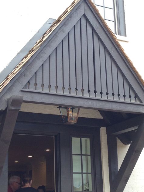 Gable Detail, House Overhang, Gable Brackets Exterior, Exterior Wood Trim, Porch Trim, Gable Trim, Shed Tiny Home, House Mold, Entry Design