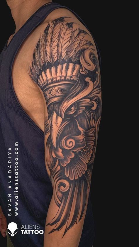 Eagle Tattoo Bicep, Outside Bicep Tattoo Men, Biceps Tattoo Men, Biceps Tattoos For Men, Outer Bicep Tattoo Men, Biceps Tattoo, Outer Bicep Tattoos, Fighter Tattoos, Exotic Tattoos