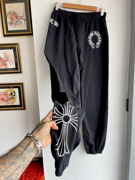 Chrome Hearts Sweatpants, Chrome Hearts Pants, Heart Sweatpants, Men's Bottoms, Chrome Hearts, Cemetery, Online Marketplace, Sweatpants, Like New