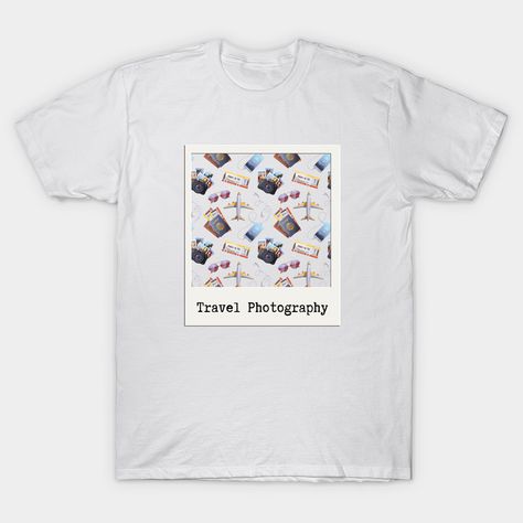 A polaroid graphic with "travel photography" background. Perfect for someone who loves to take photos while traveling! -- Choose from our vast selection of Crewneck and V-Neck T-Shirts to match with your favorite design to make the perfect graphic T-Shirt. Pick your favorite: Classic, Boxy, Tri-Blend, V-Neck, or Premium. Customize your color! For men and women. Polaroid Shirt, Ems Week, Tshirt Photography, World Photo, Background For Photography, Travel Photography, V Neck T Shirt, Graphic T Shirt, Tshirt Designs