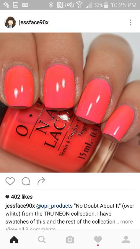 Opi Coral Nail Polish, Opi Live Love Carnival, Coral Nail, Coral Nail Polish, Opi Nail Polish Colors, Short Nail Manicure, Spring Nail Polish, Opi Nail Colors, Manicure Inspiration