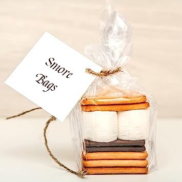 Amazon.com: Gusseted Flat Bottom Cellophane Bags with Paper Insert 50Pcs 4x2x8 Inches Smore Bags : Health & Household Wedding Favours Thank You, Elegant Monogram, Christmas Gift Tags Printable, Xmas Cookies, S'mores, Neighbor Gifts, Holiday Gift Tags, Wedding Favor Tags, More Love