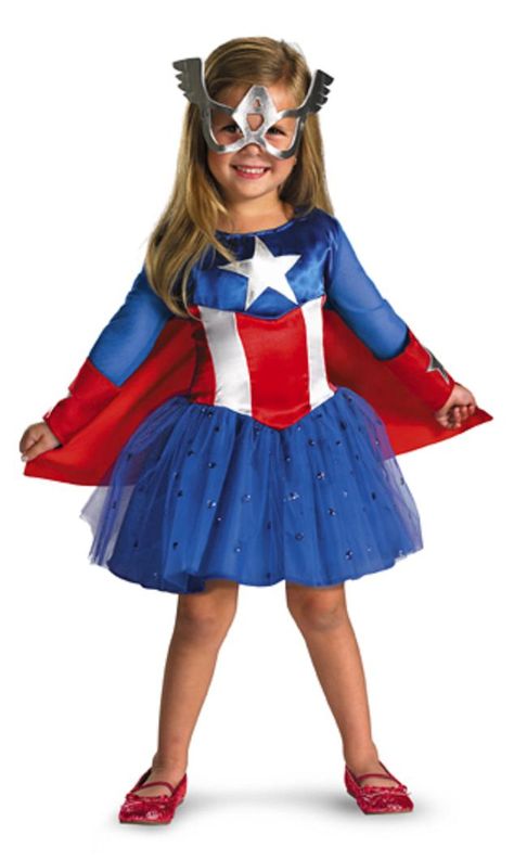 american dream captain america toddler or child girl costume size 3t-4t - Webhats.com Girl Captain, Toddler Costumes Girl, Party City Costumes, Captain America Costume, America Girl, Girls Dress Up, Toddler Costumes, Super Hero Costumes, Halloween Costumes For Girls