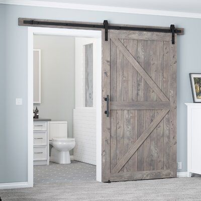 Single Barn Door, Indoor Barn Doors, House Redo, Interior Sliding Barn Doors, House Remodeling, Barn Door Designs, Bedroom Remodel, Interior Room, House Doors