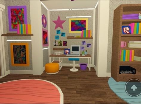 Maximalist Bloxburg, Kidcore Bloxburg House, Bloxburg Fun Room Ideas, Indie Room Bloxburg, Indie Living Room, Bedroom Ideas Bloxburg, Indie Bedroom Ideas, Roblox Room, Indie House