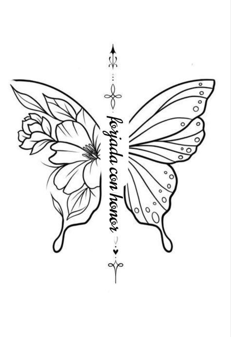 Butterfly In Memory Tattoo, Butterfly With Quote Tattoo, Rose And Butterfly Tattoo, Unique Butterfly Tattoos, Hip Thigh Tattoos, Unique Butterfly, Writing Tattoos, Thigh Tattoos, Pretty Tattoos For Women