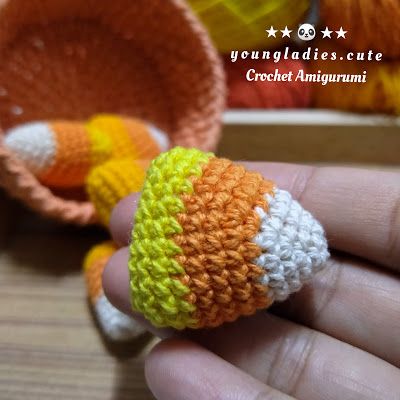 Candy Corn Keychain Crochet Pattern, Crochet Mini Candy Corn, Candy Corn Amigurumi Free Pattern, Crochet Candy Corn Pattern Free, Candy Corn Crochet Pattern, Candy Corn Amigurumi, Market Patterns, Candy Corn Crochet, Corn Crochet