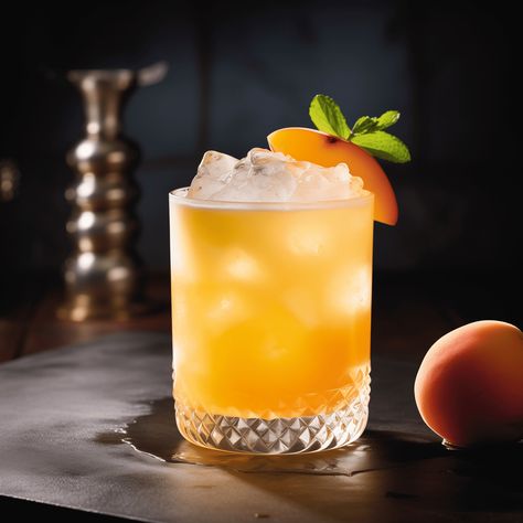 The Peach Bomb cocktail is a sweet, fruity, and vibrant concoction. The peach schnapps provides a sugary peach flavor that is complemented by the vanilla and oak notes of the whiskey. The energy drink adds a tartness and a carbonated zing, making the drink refreshing and invigorating. Bomb Drinks, Mixology Drinks, Peach Cocktail, Bar Cocktails, Sweet Cocktails, Perfect Peach, Peach Schnapps, Flavored Syrup, Drink Labels