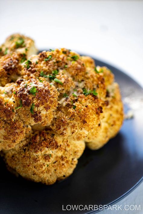 Keto Whole Cauliflower Recipes, Baked Cauliflower Head, Cauliflower Sides, Roasted Cauliflower Head, Bobby Approved, Roasted Cauliflower Recipe, Cauliflower Mashed, Cooking Projects, Recipes Vegetables