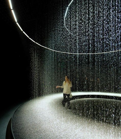 Water Pavilion, Water Architecture, Water Art, Installation Design, Water Lighting, Sculpture Installation, Light Installation, Stage Design, Cabaret