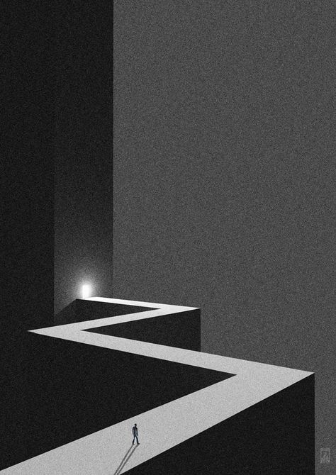 The Boundaries Of Nothingness, 3d Surreal Art, Nothingness Art, Dark Architecture, 4d Art, Geometrical Art, Narrow Path, Art And Illustration, Surreal Art