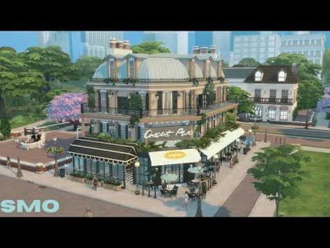 Paris Café + Apartment 🥐☕️| Get to Work | Sims 4 Speed Build - YouTube Get To Work Sims 4, Sims 4 Paris, Sims 4 Cafe, Sims 4 Community Lots, Sims 4 Willow Creek, Magnolia Promenade, Sims House Inspiration, Sims 4 Homes, Bloxburg House Layouts