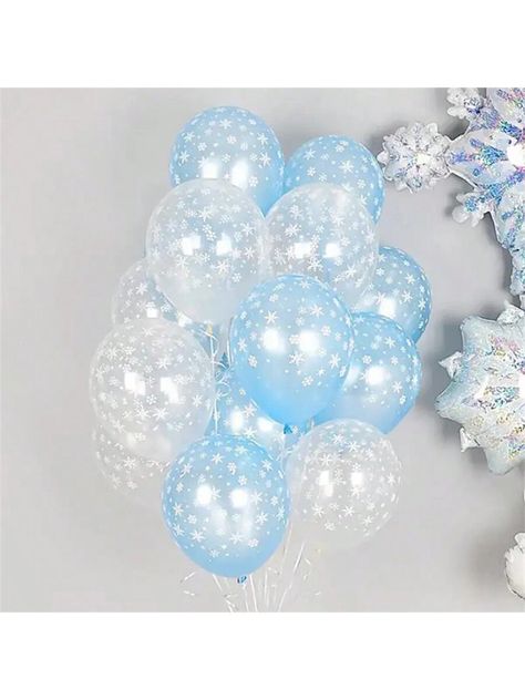 15pcs, 12 Inch Snowflake Printed Blue/Transparent Latex Balloons For Christmas Decoration, Party Scene Decoration, Event Party Supplies BalloonsI discovered amazing products on SHEIN.com, come check them out! Winter Party Decorations, Frozen Snowflake, Birthday Party Decorations Diy, Party Scene, Winter Party, New Years Party, Latex Balloons, Birthday Balloons, Kids Birthday Party