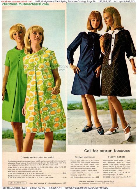 1968 Montgomery Ward Spring Summer Catalog, Page 38 - Catalogs & Wishbooks 60s Womens Fashion, 1968 Fashion, 60s Fashion Women, Maternity Sewing Patterns, 1960s Skirt, Reset Girl, 1970 Fashion, Sixties Dress, 1960s Outfits