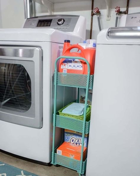 15 small laundry room organizing ideas you'll love loads | Livabl Diy Bathroom Plumbing, Unfinished Basement Laundry, Sink Remodel, Laundry Room Organization Storage, Diy Bathroom Design, Cheap Bathroom Remodel, Small Laundry Room Organization, Room Storage Diy, Decor Organization