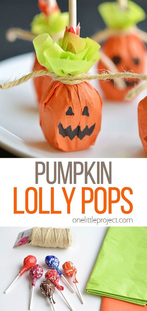 Halloween Pumpkin Lollipop Treat, Class Treats, Halloween Activities For Toddlers, Halloween School Treats, Paper Rose Template, Carnival Ideas, Fun Halloween Treats, Tootsie Pop, Halloween Treats For Kids