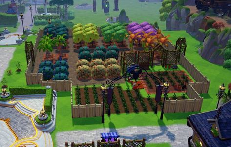 Not Mine: By Reddit user u/sritanona Loved it! So clever! Dreamlight Orchard, Disney Dreamlight Valley Fruit Trees, Dream Light Valley Design, Dreamlight Valley Village Layout, Dreamlight Valley Layout Ideas, Dreamlight Valley Orchard, Disney Dreamlight Valley Ideas Plaza, Dreamlight Valley Plaza Ideas, Disney Dreamlight Valley Plaza Ideas