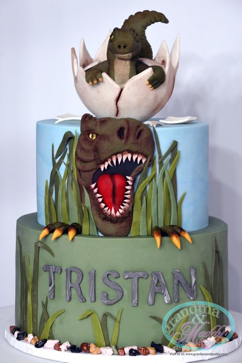 2tier Cake, Funny Dinosaurs, Dinosaur Birthday Cake, Dinosaur Birthday Cakes, Dinosaur Cake, Dinosaur Funny, Party Theme Ideas, Childrens Birthday Cakes, Cake Gallery