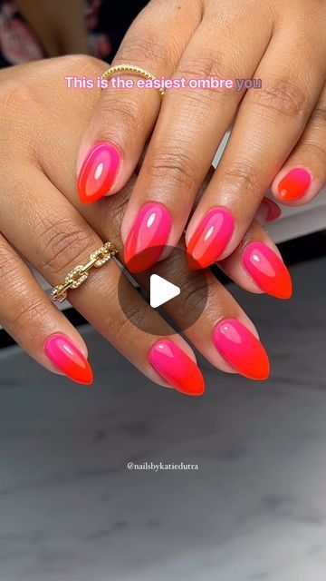 Katie Dutra | Gel Nail Artist & Educator on Instagram: "The fastest ombré you will ever do 🔥😌 thank me later  Using Luxio Dazzle 🩷 as my base! Get it at @ericasata ✨ code AMB10   Zoe pigment from @magpiebeautyusa   Just use a cheap fluffy brush!  Ombre nails, summer nails, easy Ombre nails, gradient nails, gel polish nail art, #nailart #gelnails #gelpolishnailart #ombrenails💅" Blooming Gel Ombre Nails, How To Ombre Gel Polish, Ombre Gel Nails Tutorial, How To Do Ombre Nails With Gel, How To Do Ombre Nails, Easy Ombre Nails, Diy Ombre Nails, Ombre Summer Nails, Gradient Nails Tutorial