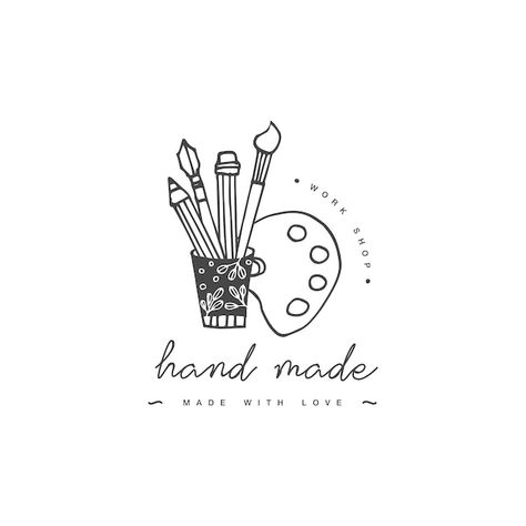 Art Shop Logo Ideas, Name For Art Business, Crafty Logo Design, Drawing Logo Art, Logo Design Artist, Logo Reference Ideas, Handmade Logo Design Ideas, Craft Logo Design Handmade, Book Logo Aesthetic