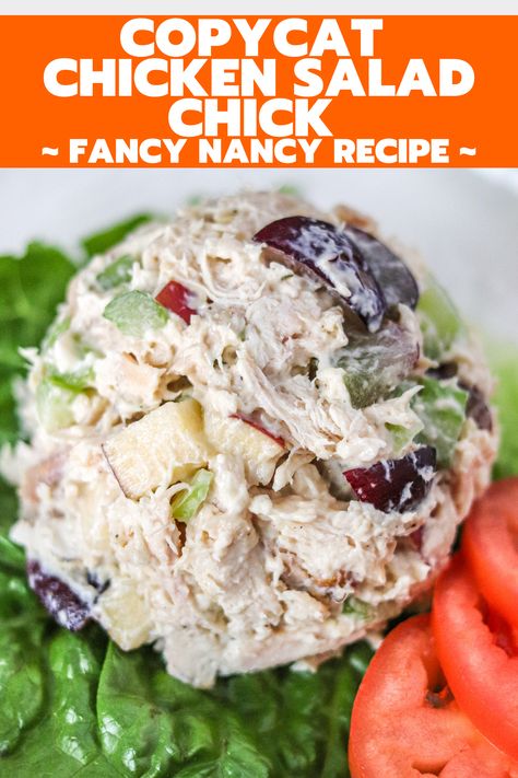 This chicken salad is filled with grapes, apples, pecans, and shredded chicken! It's identical to the Fancy Nancy Chicken Salad from Chicken Salad Chick! Fancy Nancy Chicken Salad, Chicken Salad Chick Recipe Copycat, Copycat Chicken Salad, Chicken Salad Chick Recipe, Chicken Salad Chick, Best Chicken Salad Recipe, Chicken Salad Sandwich Recipe, Chicken Salad With Grapes, Make Shredded Chicken