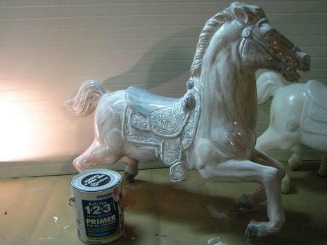 Wonder Horse Makeover, Bouncy Horse Makeover, Rocking Horse Makeover, Painting Hobbies, Equestrian Diy, Painted Rocking Horse, Rocking Horses Painted, Horse Carving, Antique Rocking Horse