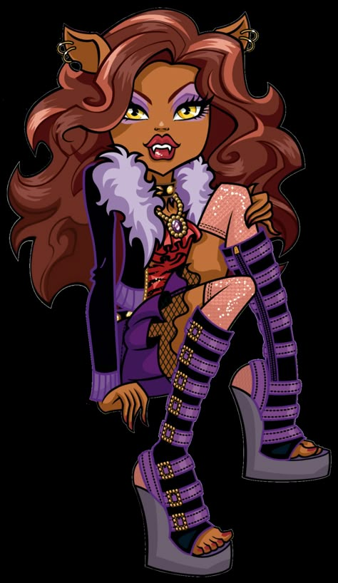 Monster High: Clawdeen Wolf! Clawdeen Wolf is the daughter of a Werewolf. Confident and fierce, she is considered the school's resident fashionista, and dreams of becoming a fashion designer. Her pet is a cat named Crescent. Clawdeen Monster High, Clawdeen Wolf, Monster High Clawdeen Wolf, Monster High Clawdeen, Monster High Wiki, Howleen Wolf, Original Monster, Arte Monster High, Monster High Pictures