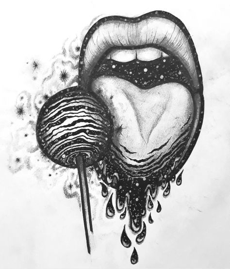 Lip Tattoo Drawing, Lips Drawing Tattoo, Lips With Tongue Out Tattoo, Lips And Tongue Tattoo, Mouth With Lollipop Drawing, Tongue Tattoo Design, Lips With Lollipop Drawing, Lips With Tongue Out Drawing, Tongue Out Tattoo