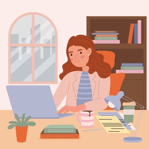 Flat illustration for secretary's day ce... | Free Vector #Freepik #freevector #woman-worker #profession #occupation #female-worker Secretary's Day, Earn Online, Psd Icon, Flat Illustration, Vector Photo, Graphic Resources, Vector Free, Vector Images, Blog Posts