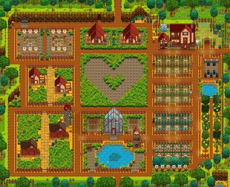 Stardew Design, Stardew Tips, Stardew Ideas, Stardew Farms, Room Nature, Stardew Valley Layout, Stardew Valley Tips, Types Of Farming, Stardew Valley Farms