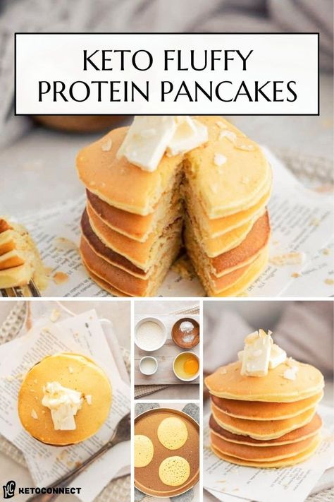 Coconut Flour Protein Pancakes, Keto Pancakes Almond Flour, Low Carb Protein Pancakes, Pancakes Almond Flour, Fluffy Protein Pancakes, Protein Pancakes Low Carb, Easy Protein Pancakes, Protein Powder Pancakes, Keto Protein Powder