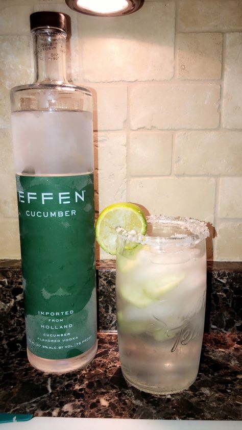 West Texas , famous Chilton .  Made with Club soda , cucumbers, limes , margarita salt , and Cucumber Vodka Cucumber Chilton Recipe, Chilton Drink, Chilton Recipe, Drink Vodka, Cucumber Vodka, Margarita Salt, Vodka Lime, Green Drink, Alcoholic Drink