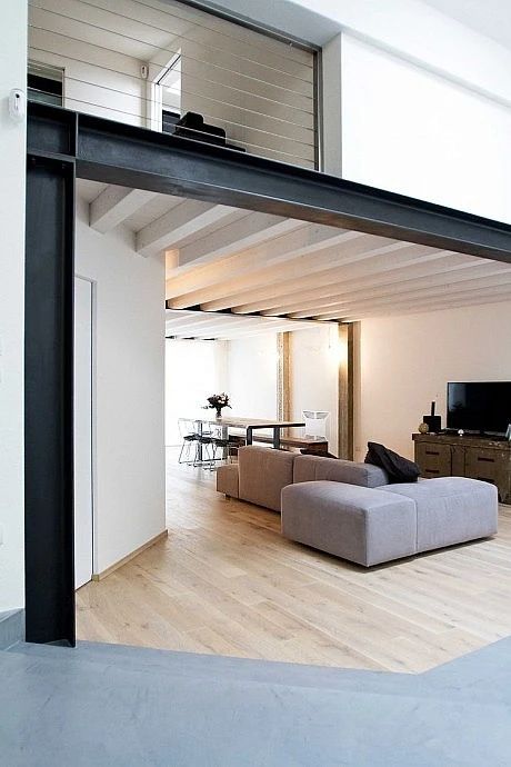 Loft SanP by Paolo Larese de Tetto | HomeAdore Loft Apartment Designs, Padua Italy, Interior Design Per La Casa, Steel Beams, Design Apartment, Loft Design, Loft Apartment, Design Del Prodotto, Architectural Inspiration