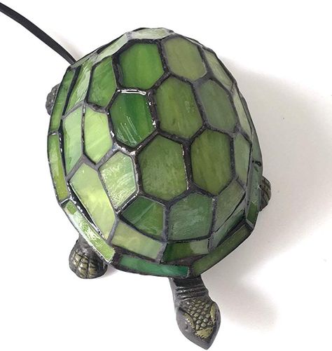 Stained Glass Tortoise, Thrifted Gifts, Louis Tiffany, Green Glass Lamp, Turtle Lamp, Turtle Table, Lamp Tattoo, Lead Light, Table Lamp Bedroom