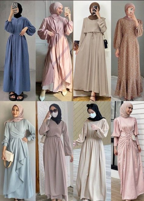 Muslimah Fashion Casual, Muslim Dresses, Modest Casual Outfits, Muslim Outfits Casual, Muslim Fashion Hijab Outfits, Mode Abaya, Hijabi Outfits Casual, Muslim Fashion Dress, Everyday Fashion Outfits