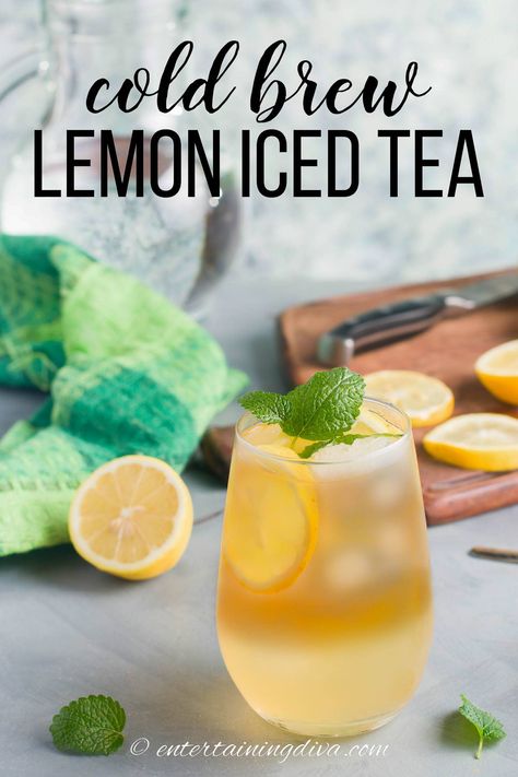 Lemon Iced Tea Recipe, Cold Tea Recipes, Lemon Ice Tea, Lemonade Tea Recipe, Lemon Iced Tea, Summer Get Together, Cold Brew Iced Tea, Tea For Colds, Iced Tea Recipe