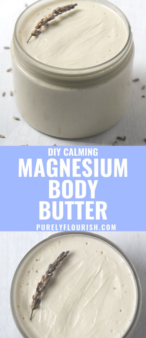 How To Make Lotion With Coconut Oil, Magnesium Shea Butter, Magnesium Oil Recipe, Magnesium Butter Recipe, Magnesium Lotion Recipe Diy, Magnesium Body Butter Recipe, Magnesium Lotion Recipe, Lavender Essential Oil Diy, Magnesium Butter